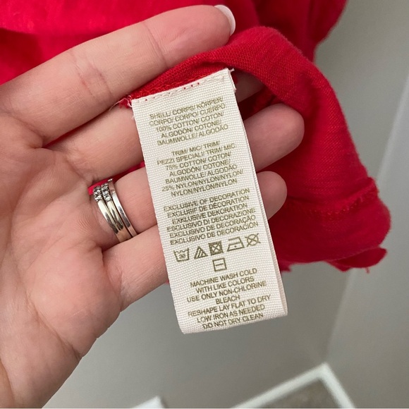 Free People Santa Fe Boho Top Red Sz Medium - Picture 6 of 11